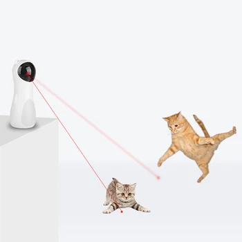 Mačka Interaktivna Igrača Samodejno Mačka Laserski kazalnik za Mačke LED Laser Smešno Igrače USB Baterija Polnjenje Pet Izvajanje Usposabljanja Ima