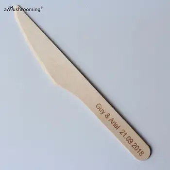 Osebno Ime Lesene standard Noži za Les, Jedilni pribor Kmečka Poroka 50 kosov koktajli jedilni pribor, ki služijo nož poročne 37899
