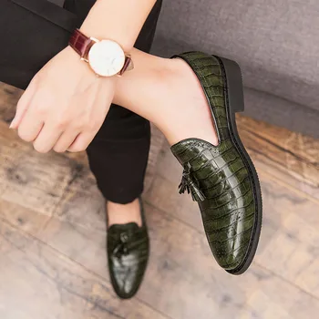 Pomlad Jesen Klasičnih Loafers moških zdrsne na modni priložnostne čevlji PU usnja visoke kakovosti moda moccasins ravno vožnje čevlji moški