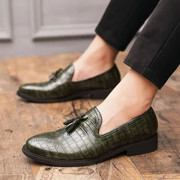 Pomlad Jesen Klasičnih Loafers moških zdrsne na modni priložnostne čevlji PU usnja visoke kakovosti moda moccasins ravno vožnje čevlji moški