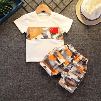 Nov Poletni Malčka Dojenčka Otroci Baby Dekleta Bombaža T-shirt Prikrivanje + hlače 2Pcs Priložnostne Camo Obleko Oblačila 1-4T
