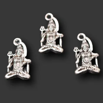 15pcs Silver Plated Bog Uničenja Shiva Obeski Retro Uhani Zapestnica Kovinski Dodatki DIY Čare Nakit Obrti, Izdelava