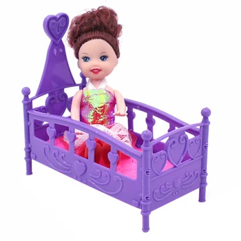 Miniaturni Posteljo, Igrače, Zibanje, Zibelka Posteljo Klopotec Lutke Igrače za Kelly Baby Doll Dodatki Darilo Lutke Dekor