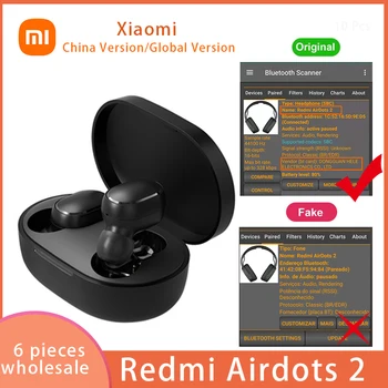 6 kos/veliko Izvirnih Xiaomi Redmi Airdots 2 Slušalke TWS Res Brezžične Bluetooth Slušalke Z Mikrofonom Čepkov Auto Povezavo AI Nadzor 38662