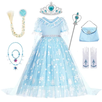 Snežna Kraljica 2 Dekleta Sequined Elsa Obleka Princess Party Chidlren Cosplay Obleko gor Poroko Večerne Obleke Za Otroke 39073