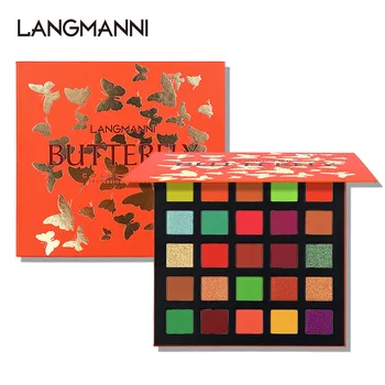 Langmanni 25 Barva Mat Pearlescent Šimrom Paleta Občutljivo dolgotrajno Ličila Oči v Senci, Nepremočljiva Comestic TSLM2