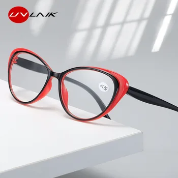 UVLAIK Jasno Objektiv Mačka Oči Obravnavi Očala Ženske Moški Presbyopia Očala Očala Črna Rdeča Recept Očala +1.5 +2.5 +3.5