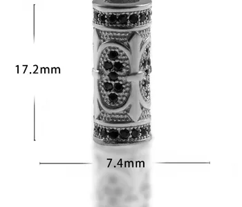17*7mm Okrogla cev čipke mikro utrla cz cirkon kubičnih cirkonij kroglice DIY Bakrena ogrlica čar zapestnico priključki cw2d