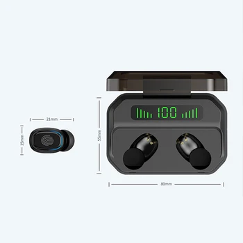 TWS Bluetooth 5.2 Brezžične Slušalke 2200mAh Polnjenje Box IPX7 Nepremočljiva Slušalka Športne Slušalke HI-fi Stereo Zvok Z Mikrofonom