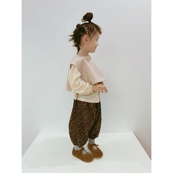 Imakokoni original otroška oblačila barvne trakove priložnostne hlače divje šport Harem hlače spomladi in jeseni 20423