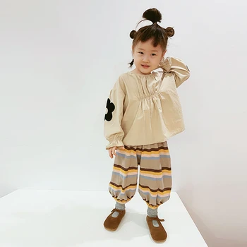 Imakokoni original otroška oblačila barvne trakove priložnostne hlače divje šport Harem hlače spomladi in jeseni 20423
