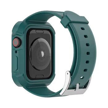 2 v 1 Watchbands Primeru za Apple Watch Band 44 mm 40 mm Trak Primeru Zajema Silikonski Dodatki za iWatch 42mm 38 mm 6/MP/5/4/3/2/1