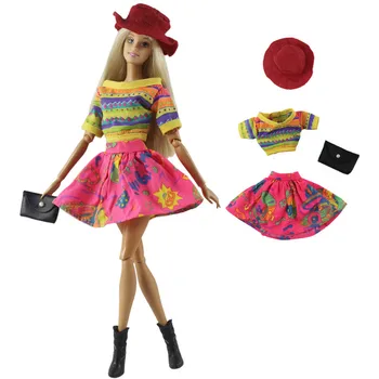 Moda Doll Obleke Nastavite Torbico za Barbie Oblačila, Obleke, Oblačila 1/6 BJD Playhouse Pribor Otroci & Baby DIY Igrača Dekle Darilo