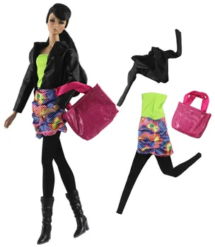 Moda Doll Obleke Nastavite Torbico za Barbie Oblačila, Obleke, Oblačila 1/6 BJD Playhouse Pribor Otroci & Baby DIY Igrača Dekle Darilo