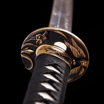Pravi Samuraj Meči T10 Jekla Gline Kaljeno Rezilo Britev Ostrih Ročno Polno Tang Katana Hrepenijo Cvet 41 Palčni Japonski Catana