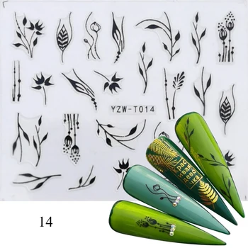 1 List, Cvet Pismo Design Nohte, Nalepke, 3D, Mešani Vzorci Nail Art Prenos Nalepke Nalepke Nail Art DIY Dekoracijo Modela 41037