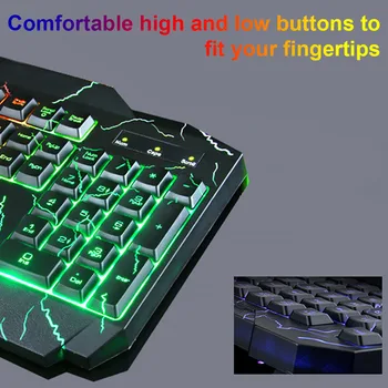 Igralno Tipkovnico, Miško Combo, USB, Žična Keybord Igralec Kit Nepremočljiva Večpredstavnostna LED Osvetljen RGB Tipkovnico In Miško, da Nastavite Za PC 41091