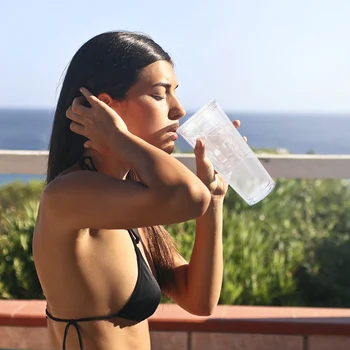 Za ponovno uporabo Vode Steklenico S Slamo DIY Pregleden Hladno Sok Skodelice Dvojno Steno Plastičnih Mešalniku BPA-Free Za Ženske Prostem Stranka