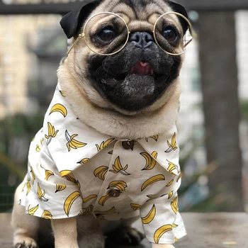 SUPREPET Hawaiian Majica francoski Buldog Pes Hoodie Pet Oblačila, Bombaž Moda Obleko za Pse, Mačke Kuža Majhne Počitnice ob Morju