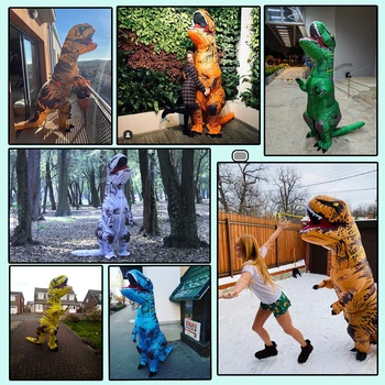 Vroče Dinozaver Napihljivi Kostum Stranka Cosplay Fancy Kostume Maskota Anime Halloween Kostum Za Odrasle, Otroci Dino Risanka