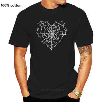 Izgubil Bogov Halloween Srce Spider Web - Fantje Grafični T Shirt Ulične Priložnostne Tee Majica