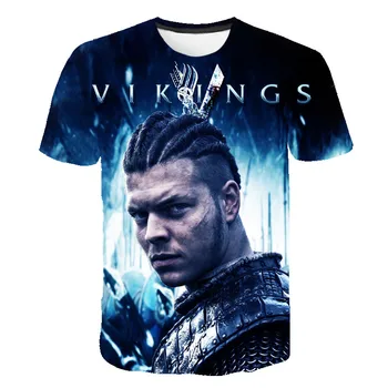 TV Serije Vikingi 3D Natisnjeni T-Shirt Ragnar Lothbrok Ulične Moški Ženske Modni O-Neck Majica s kratkimi rokavi Oversize Hip Hop Tees Vrhovi Moški