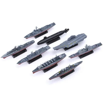 Modeli Igrače 4D Sestavljeni Bojna DIY letalonosilko Podmornice, Ladje Ladja 8pcs/veliko