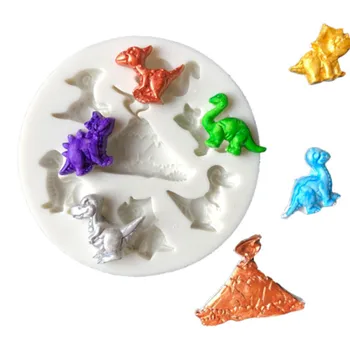Silikonsko Plesni 3D Obliko Dinozavra DIY Ročno izdelani Čokoladni Piškotek Orodje, Fondat Cupcake Okrasitev Fondat Orodje Plesni 978617