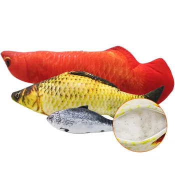 Pet Mehki Pliš 3D Ribe Obliko Igrače Mačke Interaktivni Darila Ribe Catnip Igrače Plišaste Blazino Lutka Simulacije Ribe Igra Igrače Za Hišne živali