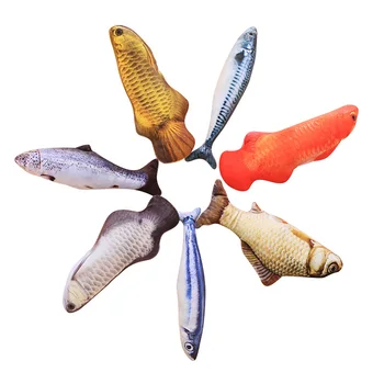 Pet Mehki Pliš 3D Ribe Obliko Igrače Mačke Interaktivni Darila Ribe Catnip Igrače Plišaste Blazino Lutka Simulacije Ribe Igra Igrače Za Hišne živali