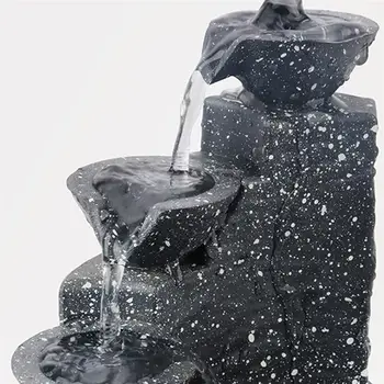 Umetni Vodnjak Slap Ornament Model Brez Baterije Slap Kip Feng Shui Vodnjak Doma Vrt Obrti