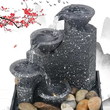 Umetni Vodnjak Slap Ornament Model Brez Baterije Slap Kip Feng Shui Vodnjak Doma Vrt Obrti