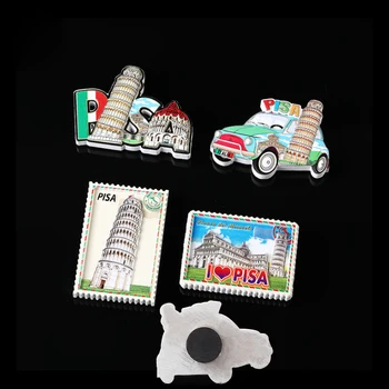 Italija Poševni Stolp v Pisi Hladilnik Magneti 3D Naslikal Magnetni Hladilnik Nalepke Za Dekoracijo Doma PISA Model Spominkov 42388