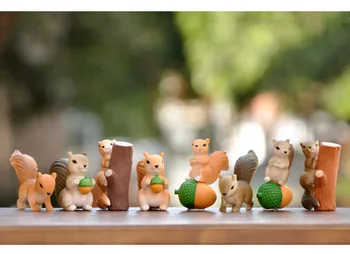 4pcs/nastavite Različne Veverice Simulacije Živalskih Figur Rojstni dan Torta Pokrivalo Živalski Svet Temo Stranki Okraski Miniaturni Lutka