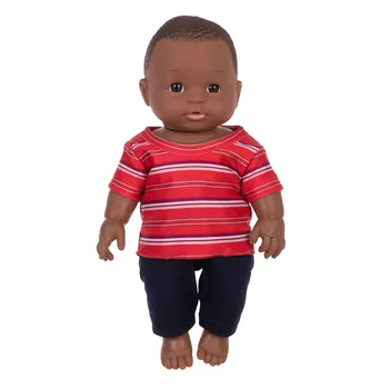 Afriške Simulacije Luštna Črna 12 INCH Lutka Za Otroke S Otroška Oblačila Playhouse Igrača Bonecas Prerojeni brinquedos Lutke Za Otroke