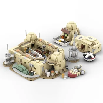 MOC Upam, da Puščavi Bojišču Prostor Wars Serije Mos Eisley Cantina gradniki Kompleti Gradnji Hiše Koča Model Igrača Otrok