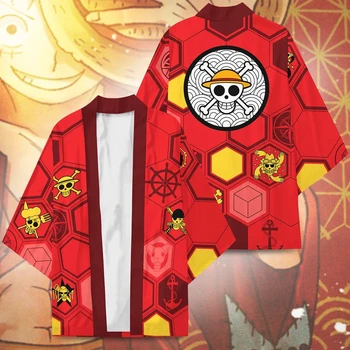 Anime Enem Kosu Monkey D. Luffy Trafalgar Prava Cosplay Kostume Kimono Štiri Cesar Edward Newgate Kaido Simbol Haori Plašč, Jakna
