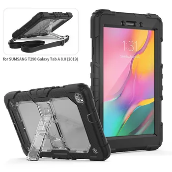 HXCASE za Samsung Galaxy Tab a 8.0 primeru 2019 T290 T295 primerih z vgrajeno v Oporo in Izmenljive Ramenski Trak Silikonski ovitek