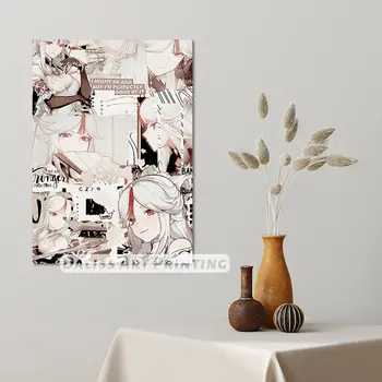 Platno Anime Genshin Vpliv ningguang Slike Doma Dekoracijo Slike Plakat HD Natisne Wall Art Modular Dnevna Soba Uokvirjena 4325