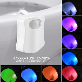 16 Barve, Telo Samodejno Zaznavanje LED Senzor Gibanja Ponoči Lučka Toilet Bowl Kopalnica Lahka Nepremočljiva Ozadja Za Wc Školjko Svetlobe 43458