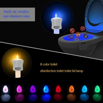 16 Barve, Telo Samodejno Zaznavanje LED Senzor Gibanja Ponoči Lučka Toilet Bowl Kopalnica Lahka Nepremočljiva Ozadja Za Wc Školjko Svetlobe