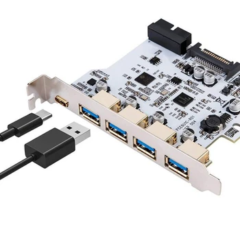 Dodajte na Kartico USB 3.0 PCI-E Tip C Širitev Kartico PCI Express, PCI-E, da Krmilnika USB 3.0 5Port + 1Port USB 3.1 PCI-E Card