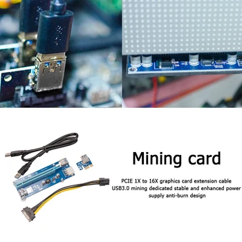 USB 3.0 PCIe Riser PCI-e PCI Express 1X do 16X vmesniško Kartico za BTC Rudarstvo