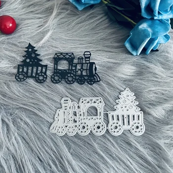 Vlak, tovornjak z božično drevo Rezanje Kovin Matrice DIY Album Papir, Kartice, Reliefni Dekorativni Obrti Die Cut ročno obrti 43719