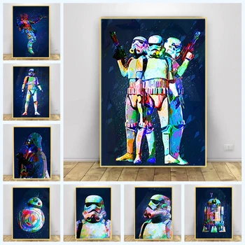 Star Wars Platno Slikarstvo Plakat Darth Vader Master Yoda Znak Junak Filma Tiskanja Zidana Umetnosti Doma Dekor otroški Sobi Cuadros 4391