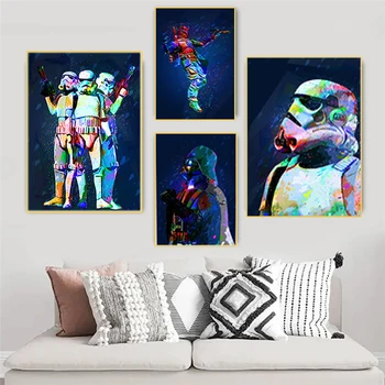 Star Wars Platno Slikarstvo Plakat Darth Vader Master Yoda Znak Junak Filma Tiskanja Zidana Umetnosti Doma Dekor otroški Sobi Cuadros