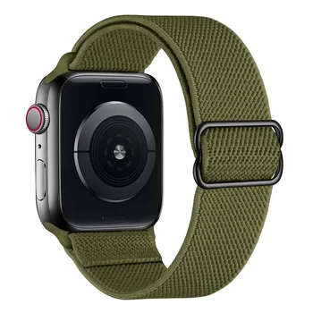 Scrunchie Solo Zanke Traku za Apple watch band 44 mm 40 mm 38 mm 42mm Nastavljiv Elastični Najlon zapestnica iWatch serije 2 3 4 5 6 se