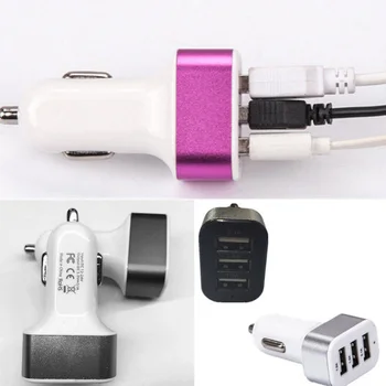 USB 3 Vrata Avto Polnilnikom DC 5V 2.1 & 1A Hitro Polnjenje za GPS Mobilephones MP3 Hitro PD USB Avtomobilski Telefon, Polnilnik