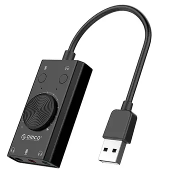 ORICO Zunanjo USB Zvočno Kartico Stereo Mikrofon Zvočnik 3,5 mm Slušalke Jack Avdio Kabel Adapter za Preklop Obseg Prilagoditev Prostega Diska