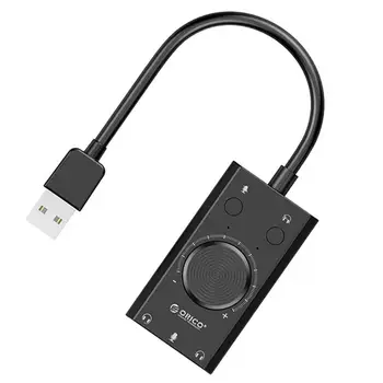 ORICO Zunanjo USB Zvočno Kartico Stereo Mikrofon Zvočnik 3,5 mm Slušalke Jack Avdio Kabel Adapter za Preklop Obseg Prilagoditev Prostega Diska